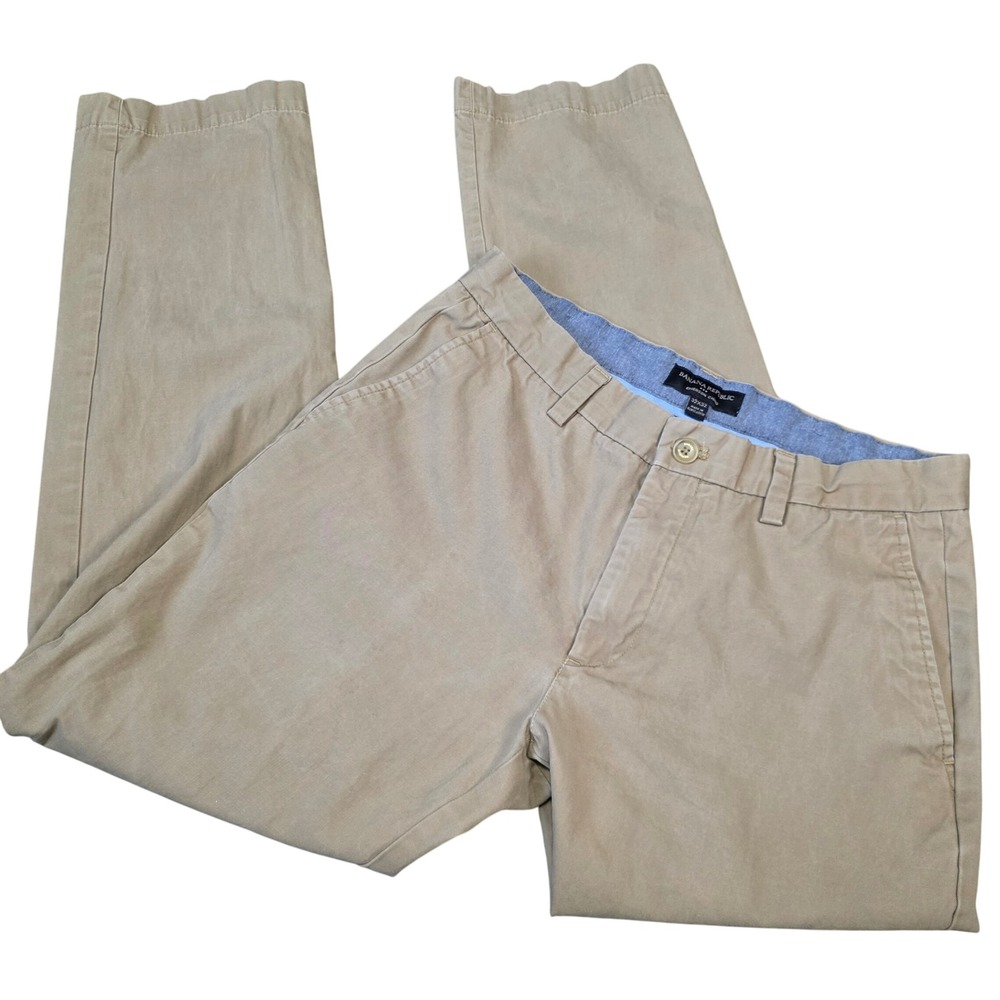 Banana Republic Emerson Chino Mens Khaki Pants Size 32x32 Cotton Casual